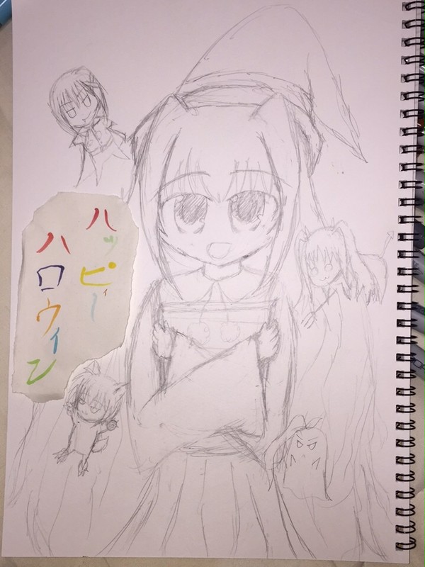 ユーリとマテリアルズのハロウィン衣装（まだ下書き）