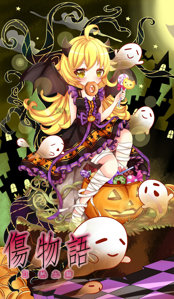 shinobu oshino halloween fanart