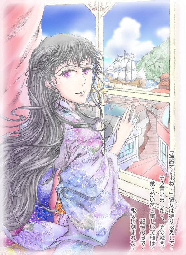 窓前の美人