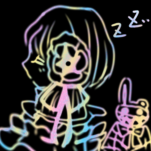 コクリコちゃんのスクラッチアート的なもの