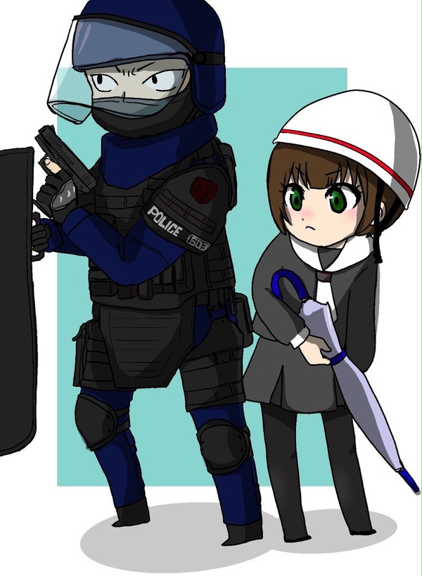 お巡りさんとパパラッチ落書き2