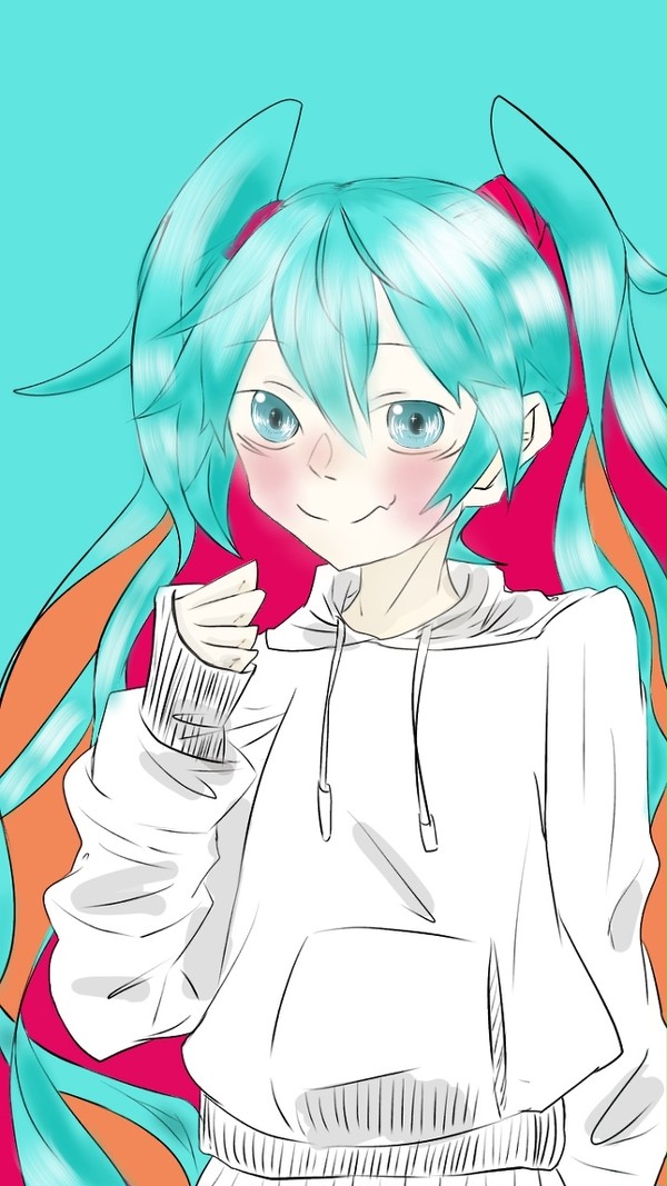 白パーカー初音ミク(幼女系)