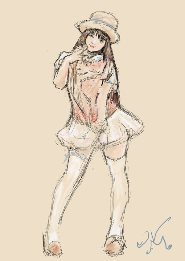 髪を絡めて
