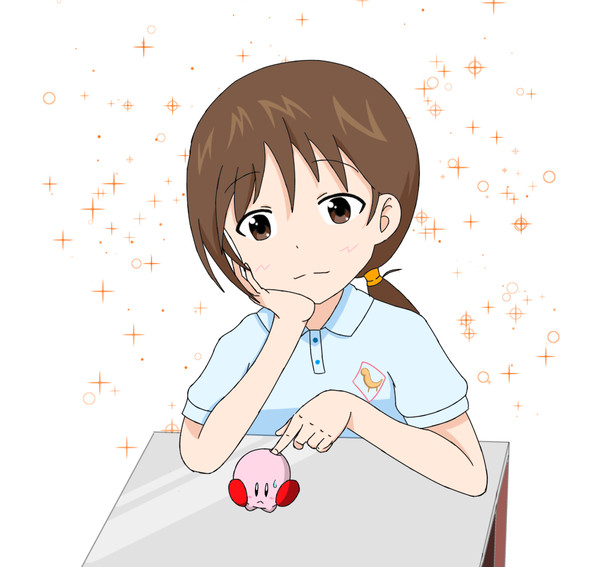 新田さんにカービィをこついてもらった　