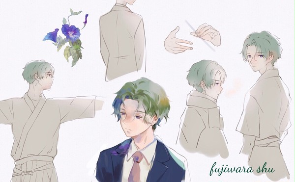 藤と朝顔