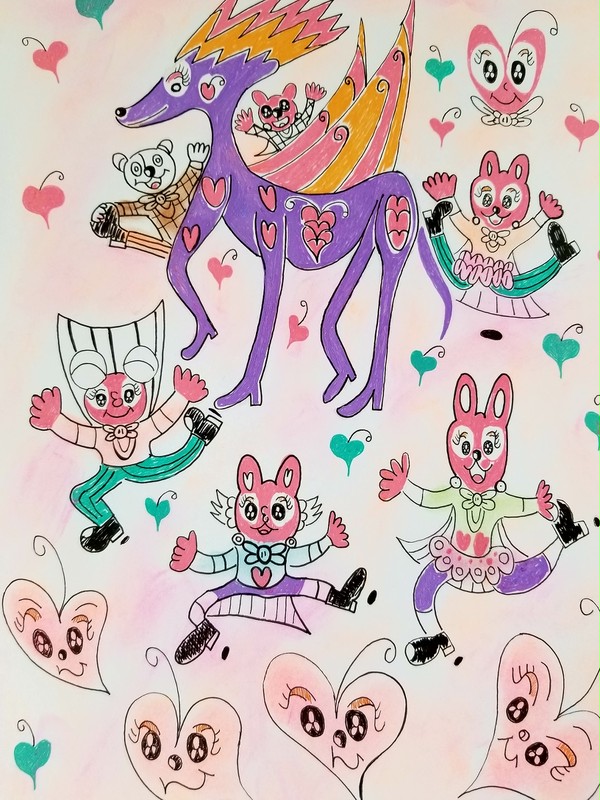 馬とウサギと妖精キャラクター