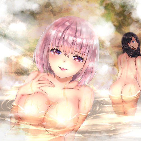 六花とアカネin温泉