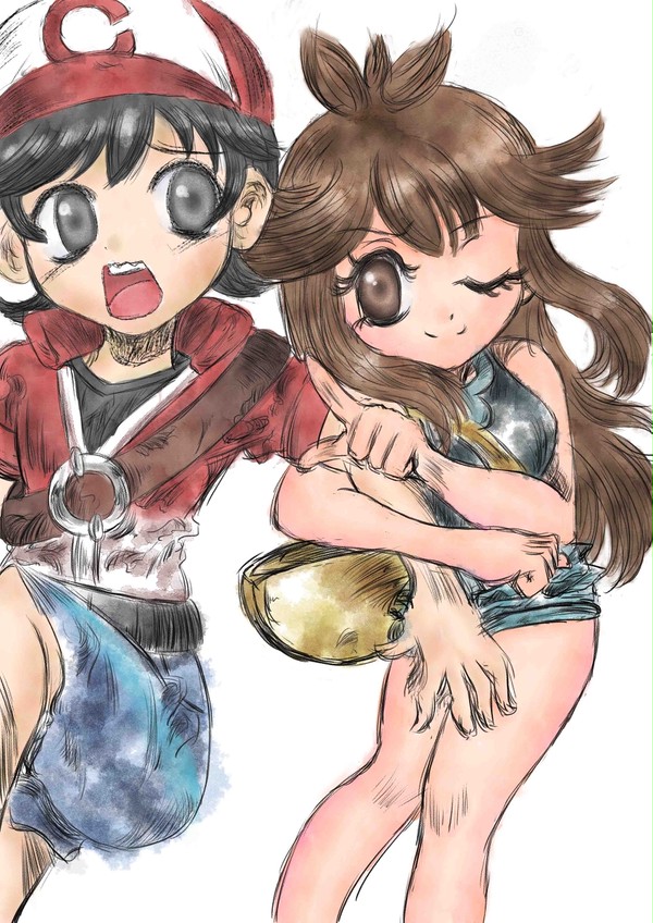 ポケモンレッツゴーの男子主人公とブルーちゃん