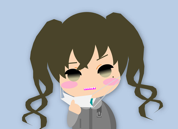 砂塚あきらちゃんをパワポで描いてみた