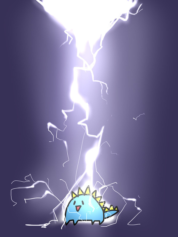 雷を纏うジンオウガ