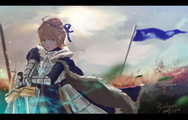 saber同人插画