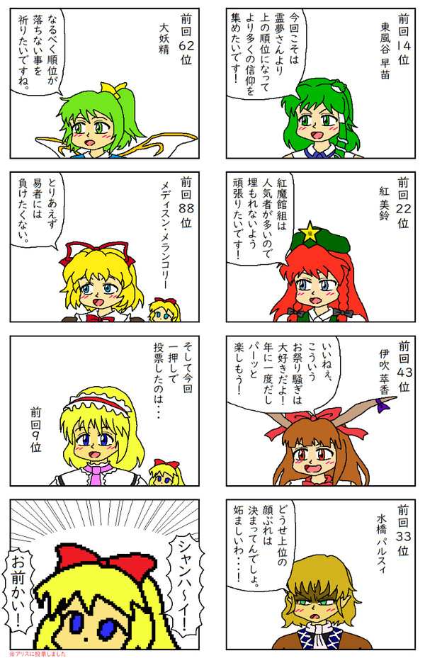 投票した7人【東方四コマ】