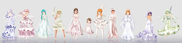 ドラクエビルダーズ２の女性陣にウェディングドレス着せてみた