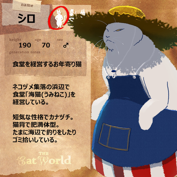 【ねこ世界】シロ【住民票】