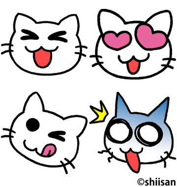 LINE絵文字「表情がわかりやすい白猫」出ました！