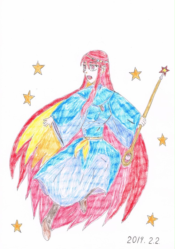 赤と黄色の二色髪の女性