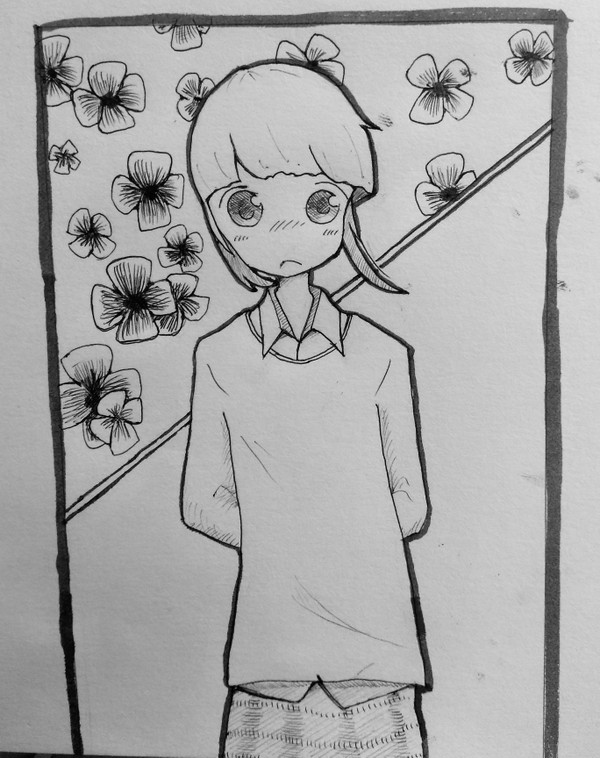 緊張女子