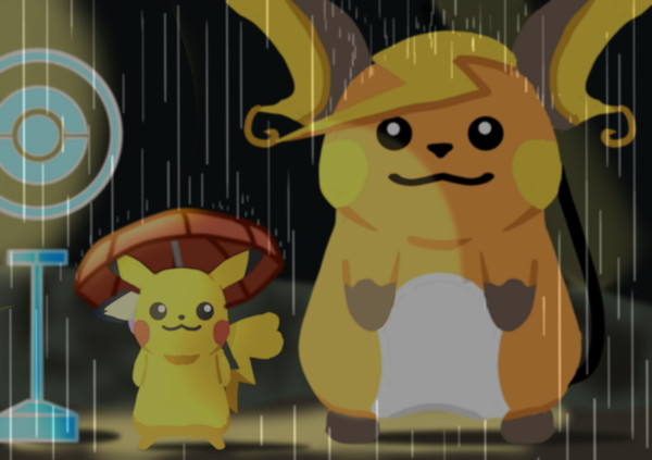 雨降りポケストップ