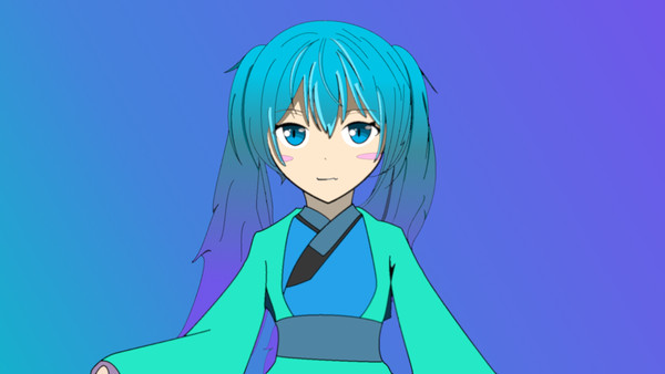 anime girl blue hair
