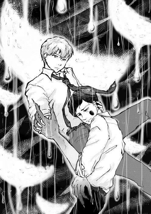 昭和絵で「月のしずく」エク霊