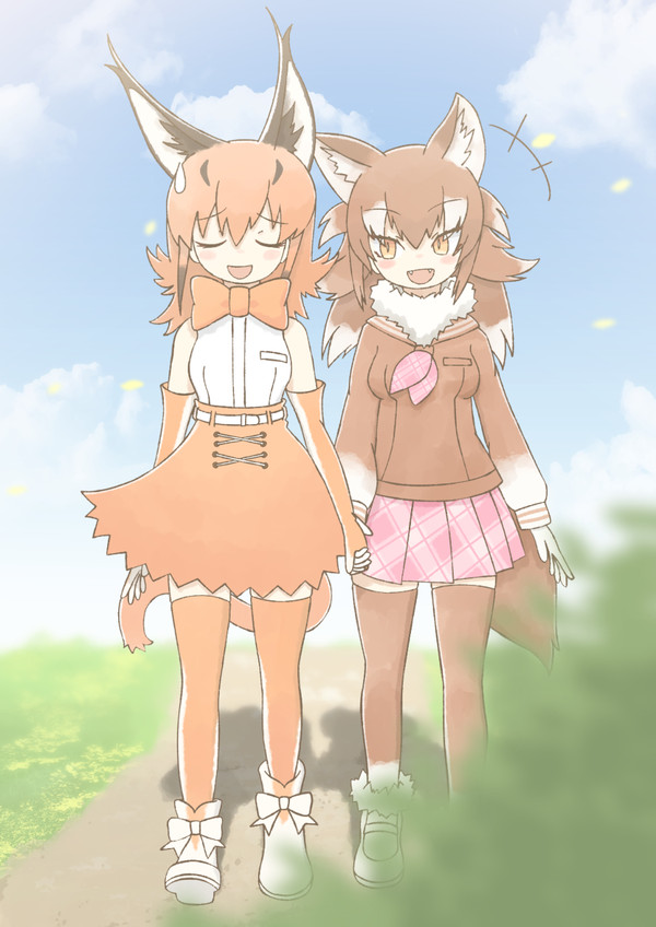 カラカルとニホンオオカミ