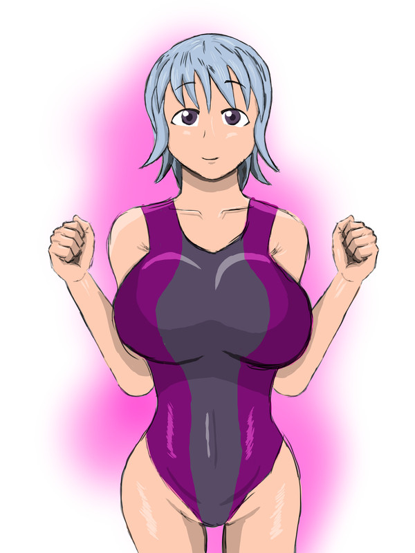 競泳水着の巨乳女子