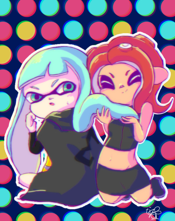 3号のゲソが気に入った8号🐙