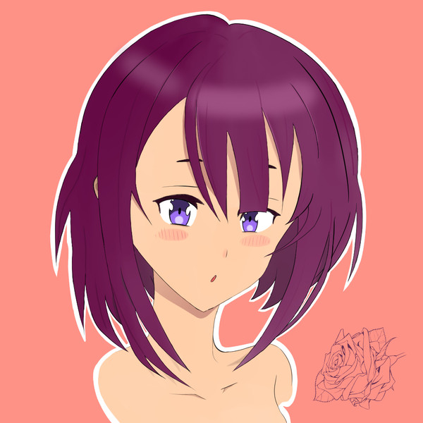 Purple haired girl