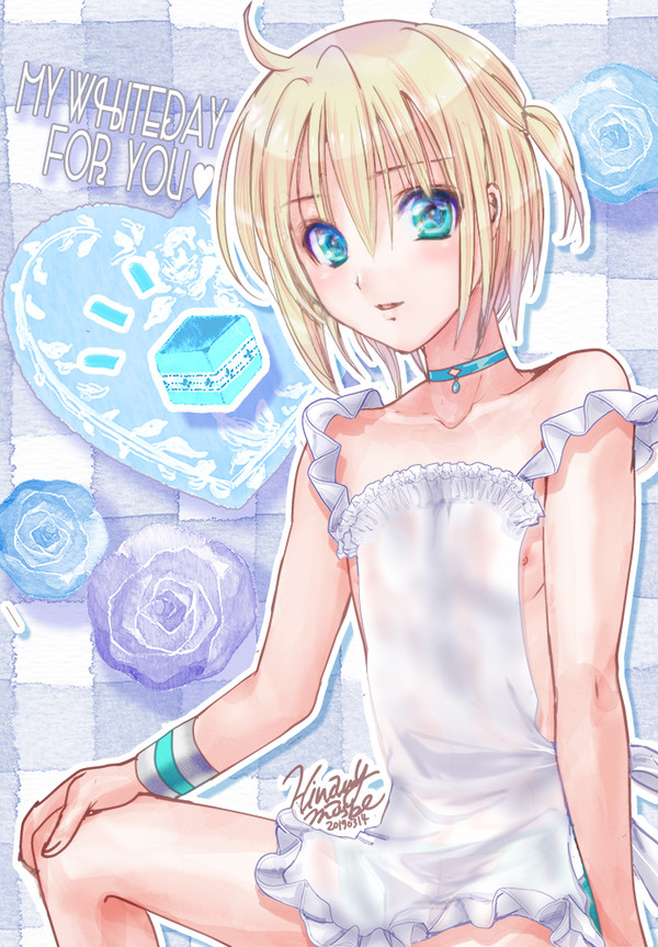 【創作・少年】ルィンくんを半裸エプロンにしてみた【パージ差分有】