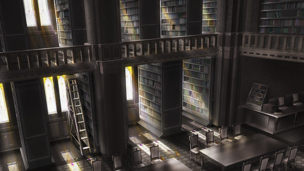 図書館の朝