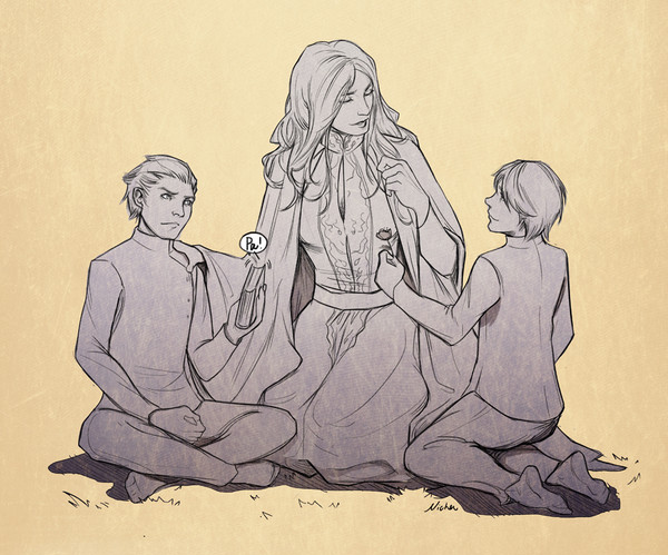 Little Twins and their mother