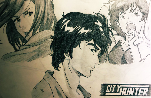【アナログ】シティーハンター鉛筆模写