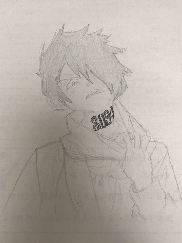 レイ     約束のネバーランド第6巻表紙模写