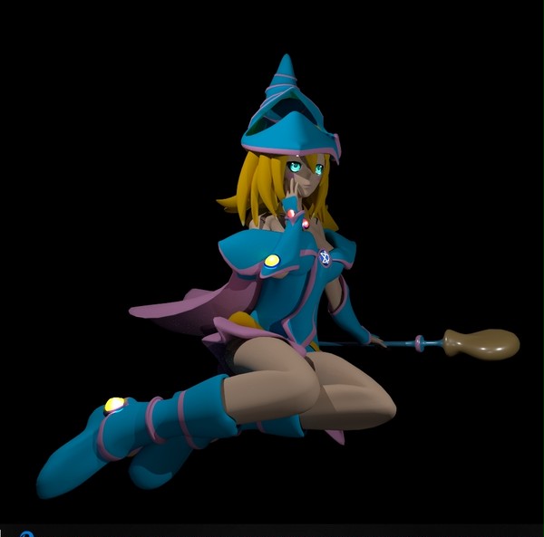 3D ブラックマジシャンガール