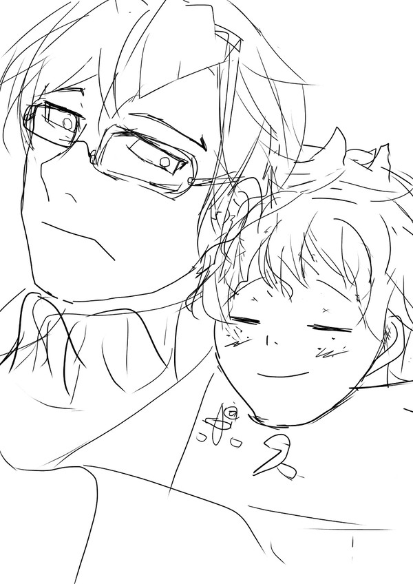 飯出で肩ポスしてみた落書き