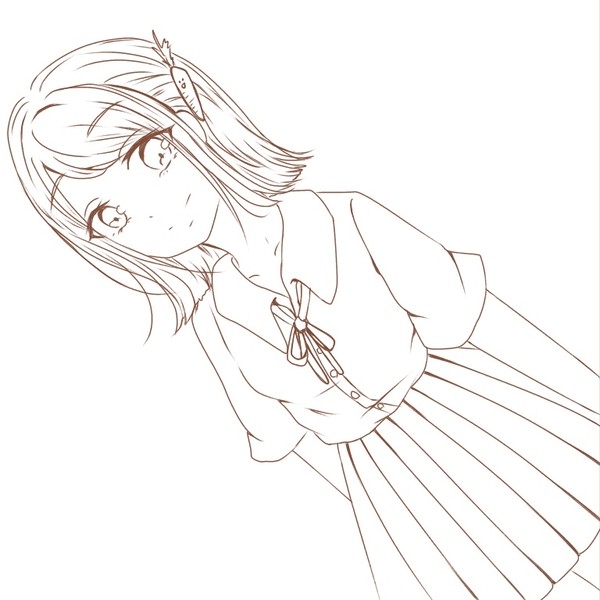 女の子 線画