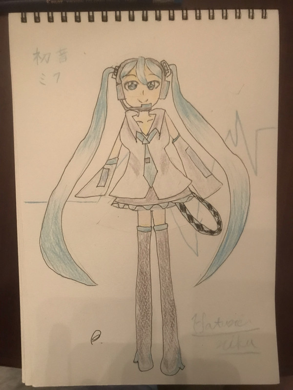 初音ミクを描いてみた！
