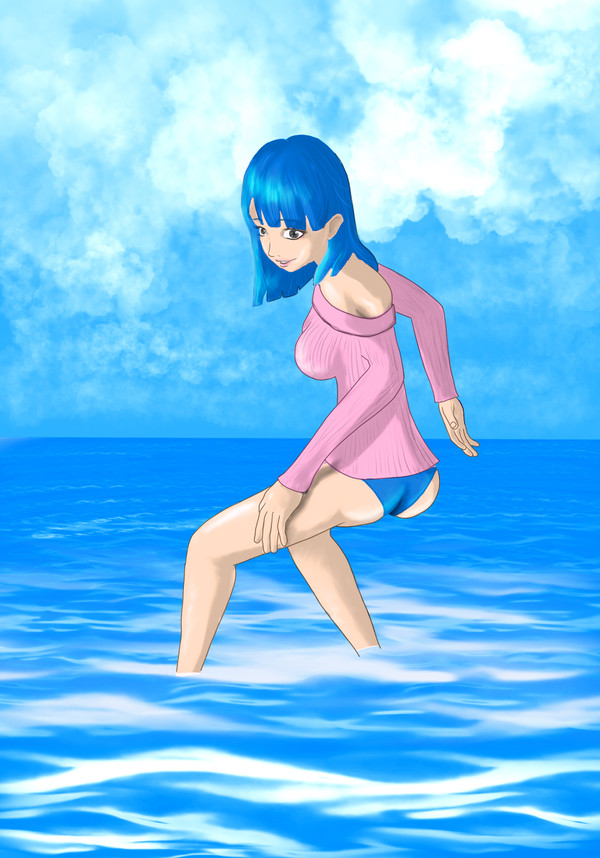 海と空と胸と尻
