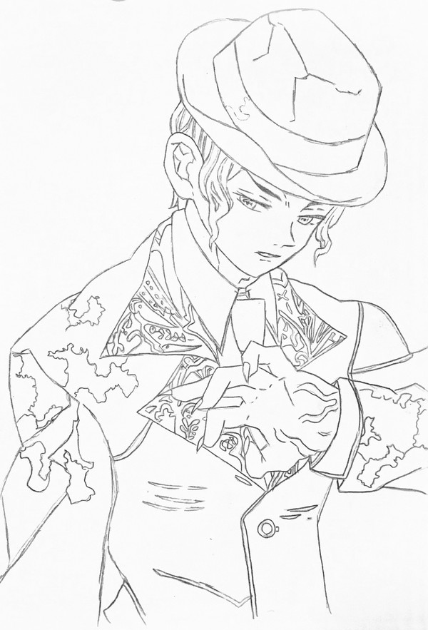 線画 無惨様
