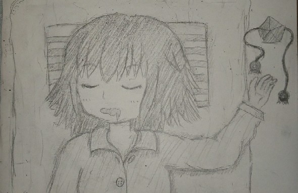 お布団で毛布かけないで眠ってる文ちゃん
