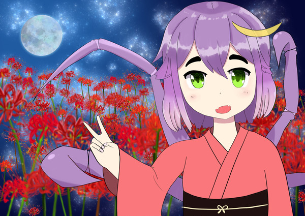 ややちゃんと曼珠沙華
