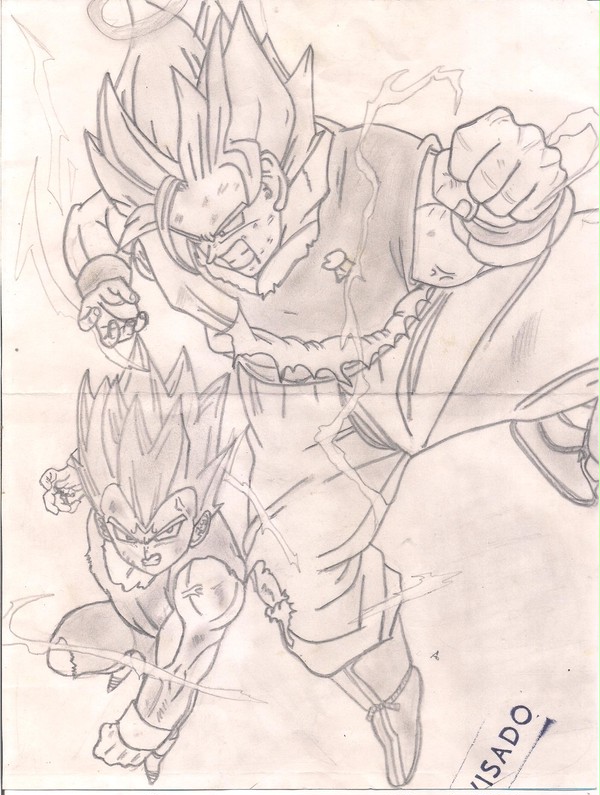 fighting Vegetta and Kakarotto