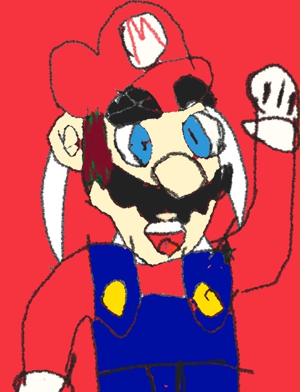 My first drawing (Mario/マリオ)