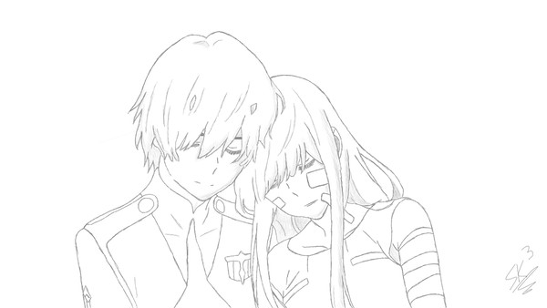 Hiro and Zero Two