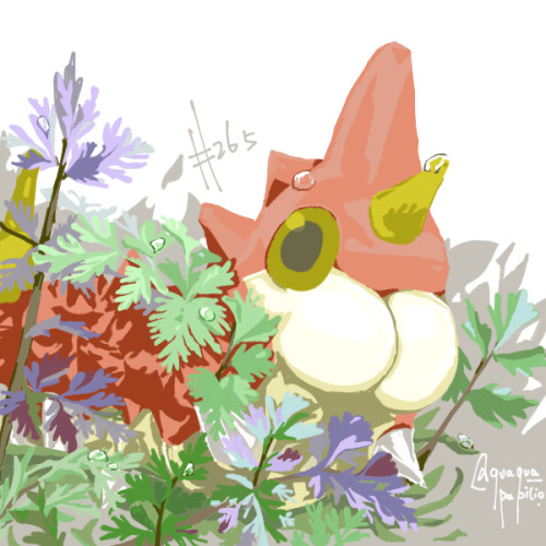 葉っぱとケムッソ(pixivお題)