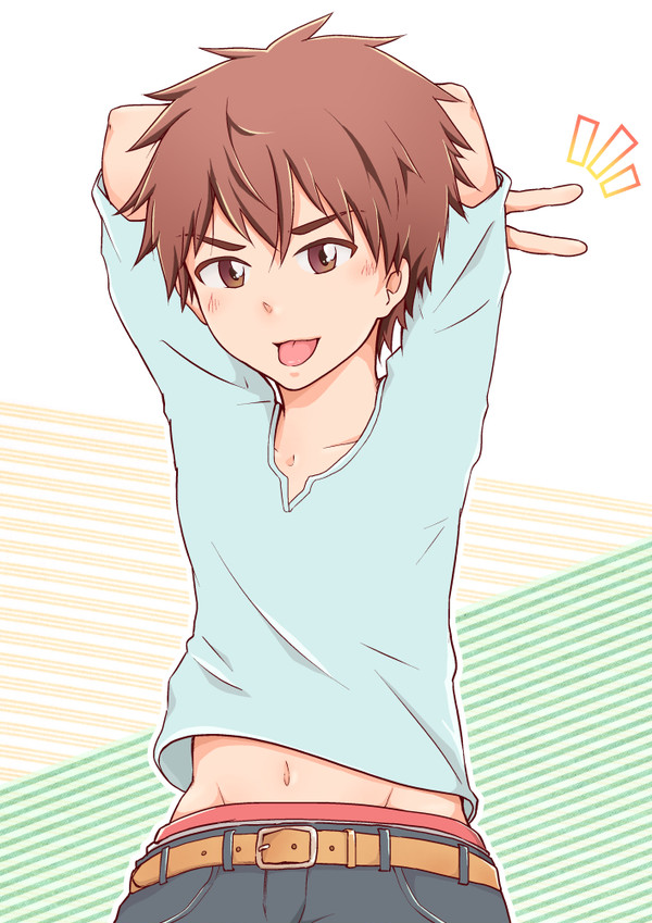 腹チラ
