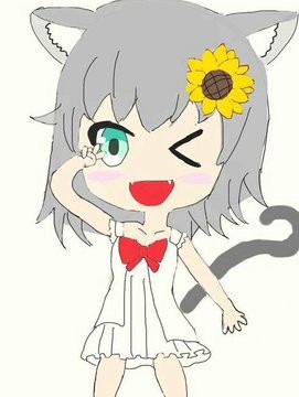 銀髪猫耳少女（デフォルメver）