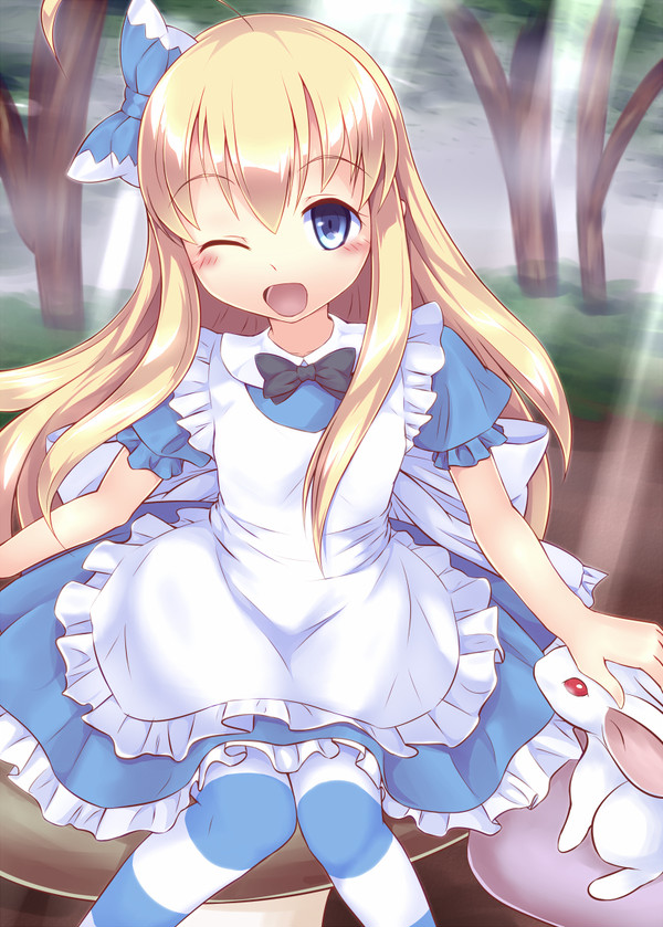 森とウサギとおしゃまな少女