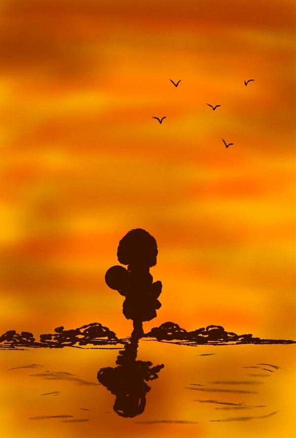 なつ展「夕日の陰」