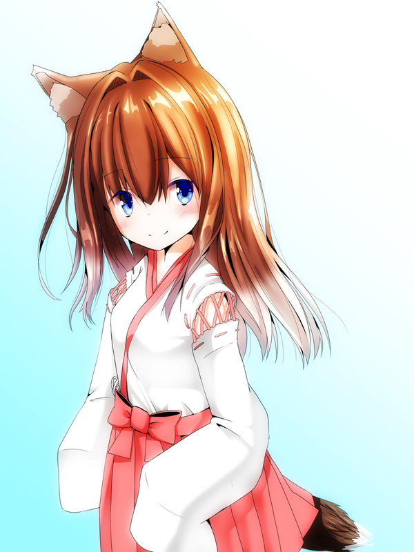 巫女服ケモミミ少女